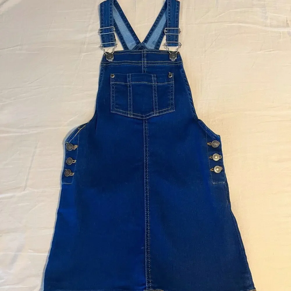 NWT Sweet Butterfly Dark Denim Girls Overall Dress Size 6/7 Small